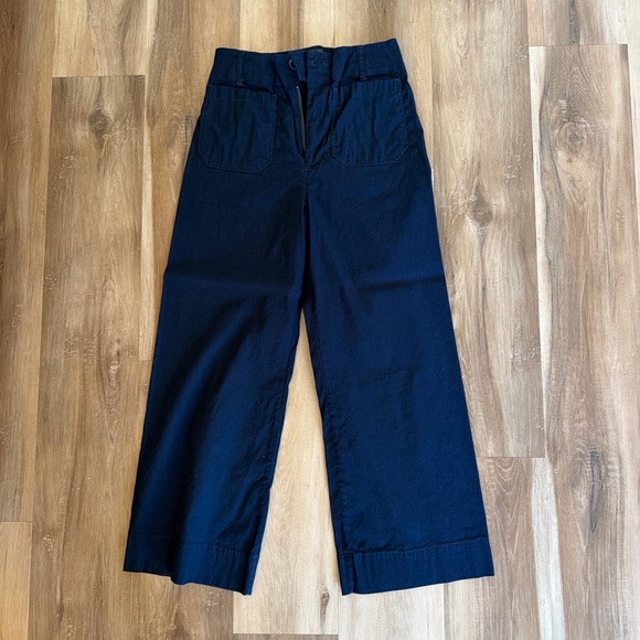Maeve Wide Leg Trousers Navy Size 29 Anthropologie - Picture 1 of 4